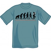 T-Shirt 'Evolution Of Ska' stahlblau - Gr. S
