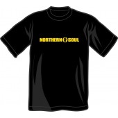 T-Shirt 'Northern Soul - yellow lettering' schwarz - Gr. S - XL
