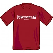 T-Shirt 'Psychobilly - made in hell' Gr. S - XXL, weinrot
