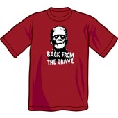 T-Shirt 'Back From The Grave' weinrot, Gr. S - XXL