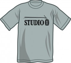 T-Shirt 'Studio 1 - Microphone' blaugrau, Gr. S - XXL