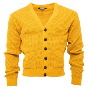 Relco Waffle Cardigan mustard, sizes S - 3XL