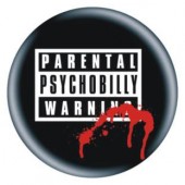fridge magnet 'Parental Warning - Psychobilly' 43 mm
