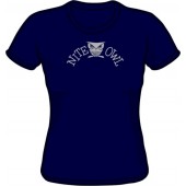 Girlie Shirt 'Nite Owl' navy blue, all sizes