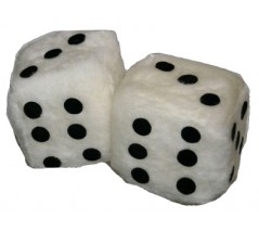 dices for the car - white